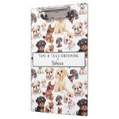 Niedliches Geschäft mit Hundepuppen Klemmbrett (Links)