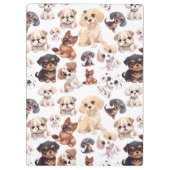 Niedliches Geschäft mit Hundepuppen Klemmbrett (Rückseite)