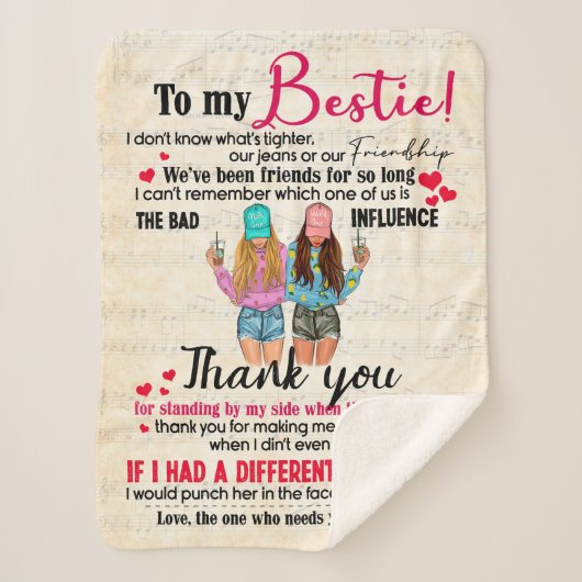 Niedliches Geschenk für den besten Freund, Abendge Sherpadecke (Vorderseite)