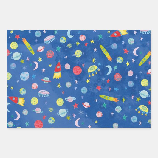 Niedliches Geschenk für die Wasserfarben von Ufo P Geschenkpapier Set (Vorderseite 3)