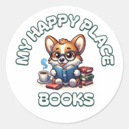Niedliches Geschenk für diejenigen, die Bücher und Runder Aufkleber