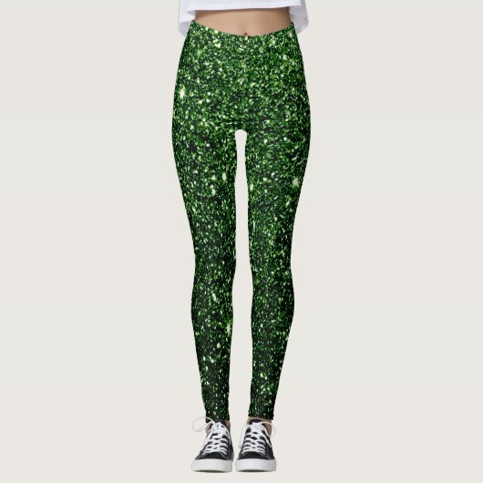 Niedliches Geschenk für Glitzern des Grünen Glitze Leggings (Vorderseite)