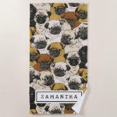 Niedliches Geschenk für Hunde Lover Hunde Mama/Vat Strandtuch (Vorderseite)