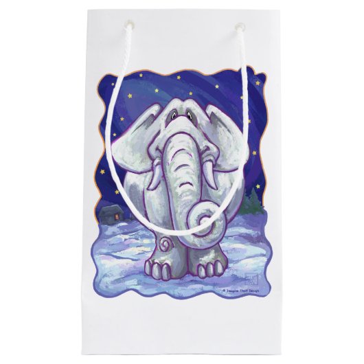 Niedliches Geschenk für weiße Elefanten Kleine Geschenktüte (Vorderseite)