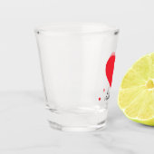 Niedliches Geschenk mit großem Roten Herznamen Mod Schnapsglas (Links)