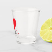 Niedliches Geschenk mit großem Roten Herznamen Mod Schnapsglas (Rechts)
