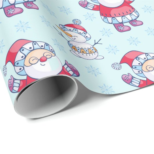 Niedliches Geschenk-Muster Weihnachtssankt für Geschenkpapier (Rolleneckpunkt)