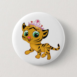Niedliches Geschenk Prinzessin-Tiger Tigress Tiara Button