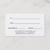 Niedliches Geschenkgutschein für moderne rosa Weih Rabattkarte (Rückseite)