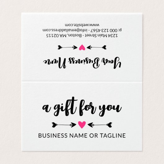 Niedliches Geschenkzertifikat "Black Arrows Hot Pi (Außenseite Aufgefaltet)