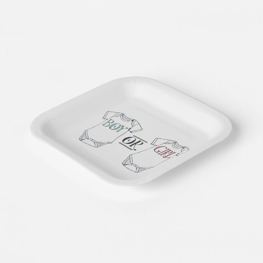 Niedliches Geschlecht Aufdeckung von Baby Paper-Te Pappteller (Gewinkelt)