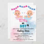 Niedliches Geschlecht bei Jungen oder Mädchen Einladung (Vorne/Hinten)