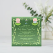 Niedliches Geschlecht bei Säuglingen in Pea Pods Einladung (Stehend Vorderseite)