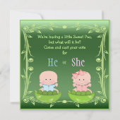 Niedliches Geschlecht decken Babys in den Einladung (Rückseite)