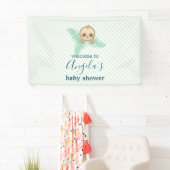 Niedliches Geschlecht Neutral Green Baby Sloth Bab Banner (Insitu)