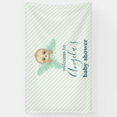 Niedliches Geschlecht Neutral Green Baby Sloth Bab Banner (Vertikal)