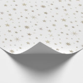 Niedliches Geschlecht Neutral White Silver Star Ba Geschenkpapier (Ecke)