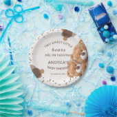 Niedliches Geschlecht Neutral-Zwillingsbärendusche Pappteller (Party)