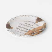 Niedliches Geschlecht Neutral-Zwillingsbärendusche Pappteller (Schrägansicht)