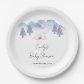 Niedliches Geschlecht neutrale Winterpolarbärendus Pappteller (Vorderseite)