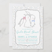 Niedliches Geschlecht offenbart Baby Shower Einlad Einladung (Vorderseite)