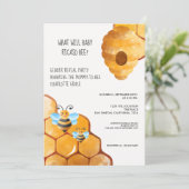 Niedliches Geschlecht zeigt auf, was Babydusche se Einladung (Stehend Vorderseite)