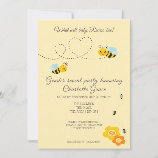 Niedliches Geschlecht zeigt auf, was Babydusche se Einladung (Vorderseite)