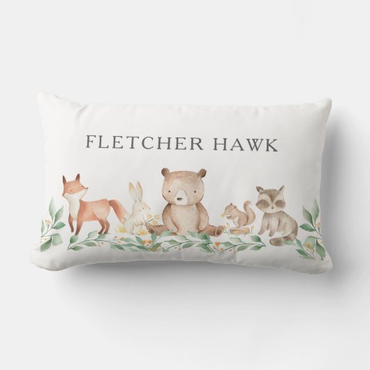 Niedliches geschlechtsneutrales JungtierBaby Lendenkissen (Vorderseite)