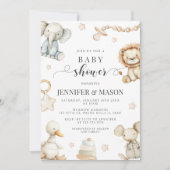 Niedliches geschlechtsneutrales Kinderzimmer Tierb Einladung (Vorderseite)