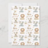 Niedliches geschlechtsneutrales Kinderzimmer Tierb Einladung (Rückseite)