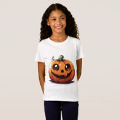 Niedliches, geschnitztes Halloween-Kürbis-Cartoon- T-Shirt (Vorne ganz)