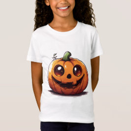 Niedliches, geschnitztes Halloween-Kürbis-Cartoon- T-Shirt