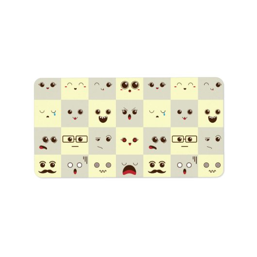 Niedliches Gesicht Adressaufkleber (Vorne)