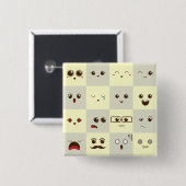 Niedliches Gesicht Button (Vorne & Hinten)