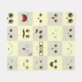 Niedliches Gesicht Fleecedecke (Vorderseite (Horizontal))