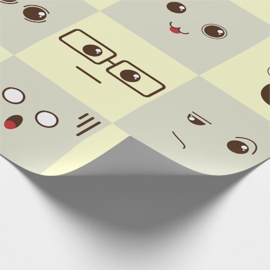 Niedliches Gesicht Geschenkpapier (Ecke)