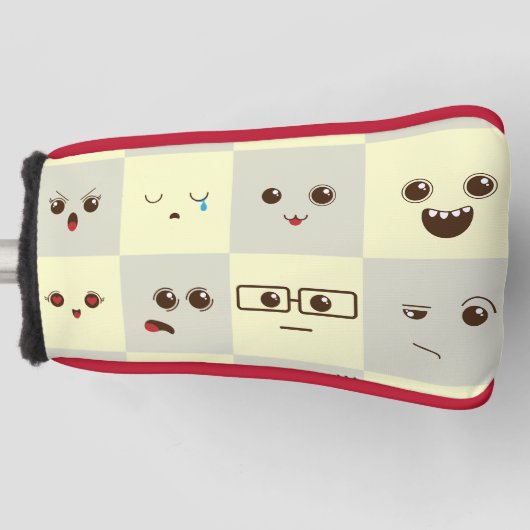 Niedliches Gesicht Golf Headcover (Vorderseite)