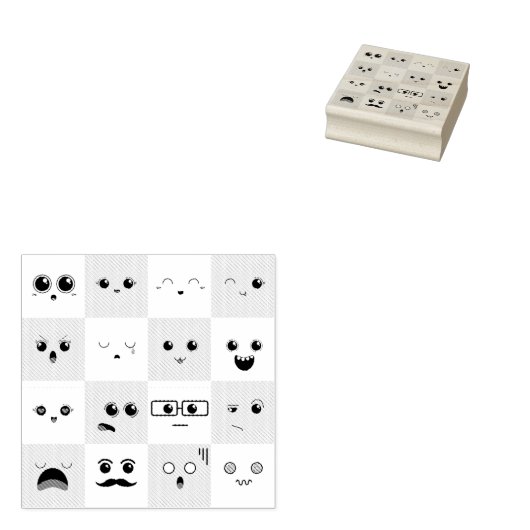 Niedliches Gesicht Gummistempel (Stempel)