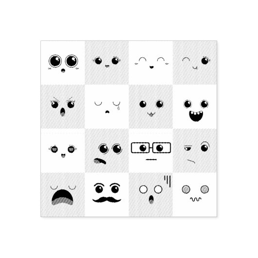 Niedliches Gesicht Gummistempel (Prägung)