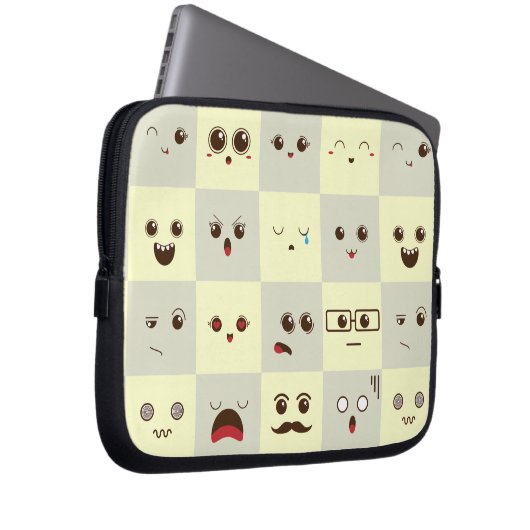 Niedliches Gesicht Laptopschutzhülle (Vorne Rechts)
