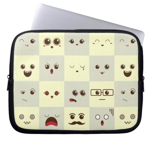 Niedliches Gesicht Laptopschutzhülle (Vorderseite)
