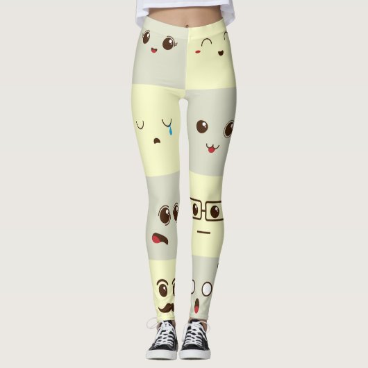 Niedliches Gesicht Leggings (Vorderseite)