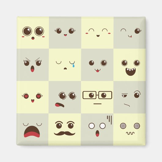 Niedliches Gesicht Magnet (Vorne)