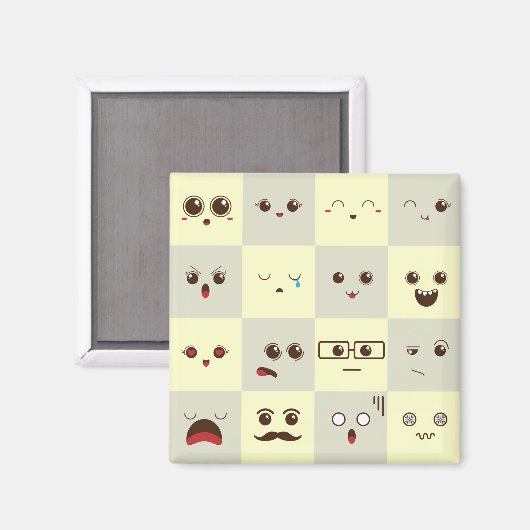 Niedliches Gesicht Magnet (Vorderseite/Rückseite)