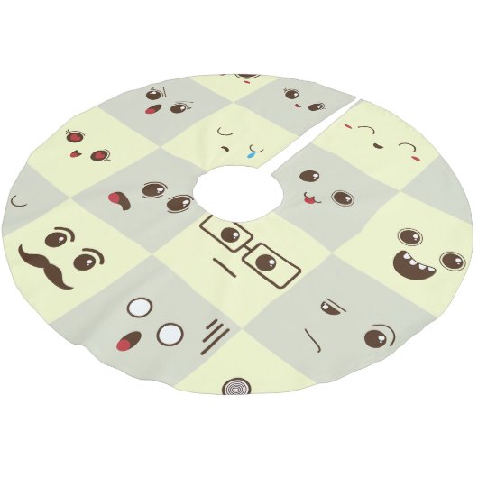 Niedliches Gesicht Polyester Weihnachtsbaumdecke (Schrägansicht)