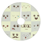 Niedliches Gesicht Polyester Weihnachtsbaumdecke (Vorderseite)