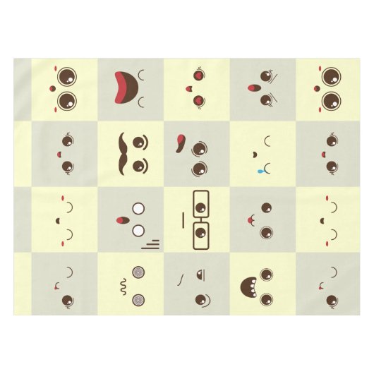 Niedliches Gesicht Tischdecke (Vorderseite (Horizontal))
