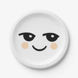 NIEDLICHES GESICHTS-PAPIERplatte DER GRAFIK-KAWAII Pappteller