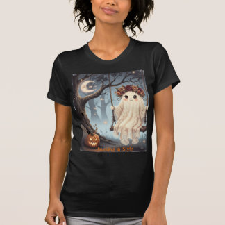 Niedliches Gespenst auf Swing Halloween Haunting T-Shirt