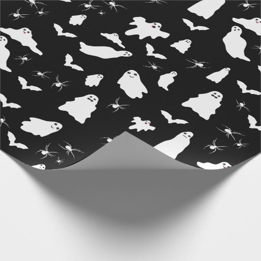 Niedliches Gespenst, Fledermäuse & Spieglein Hallo Geschenkpapier (Ecke)